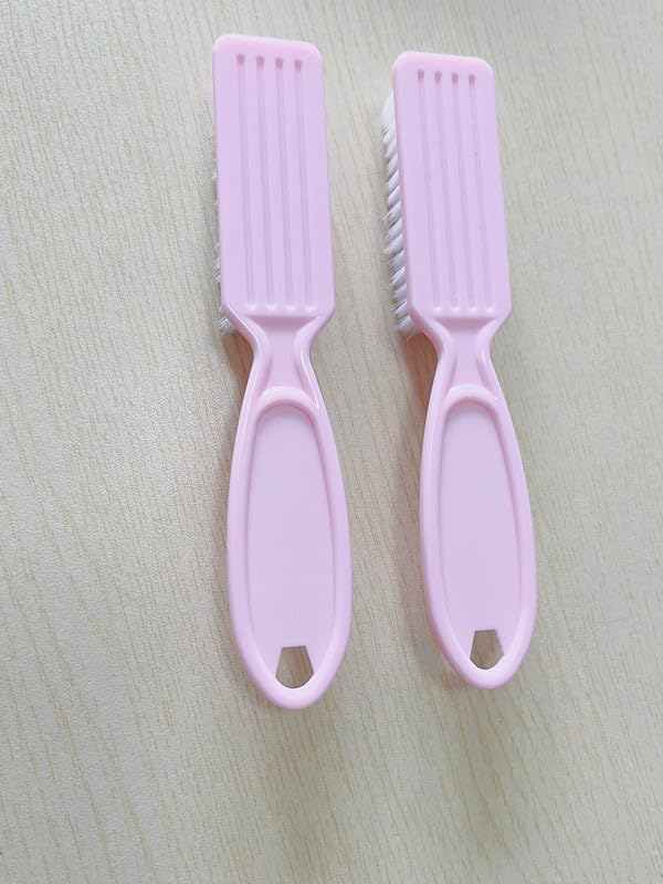 6Pcs Nail Brush for Cleaning Fingernails, Handle Grip Cleaning Brush for Nail and Toenail, Nail Dust Brush Manicure Pedicure Tools Scrubbing Brush Women Men Home Salon(Pink)