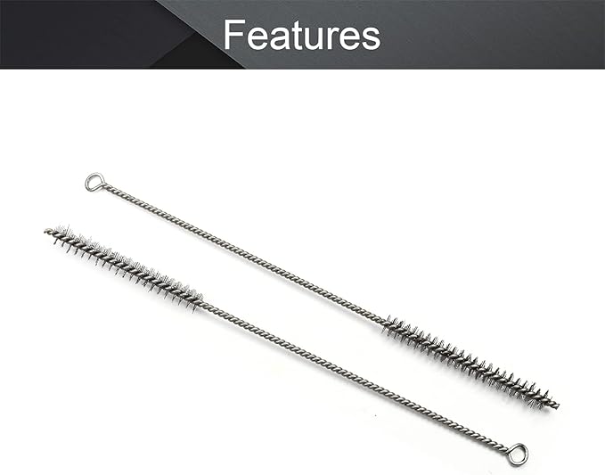 Utoolmart Steel Wire Cleaning Brush, Spiral Power Tube Cleaning Tool, Bottle Brush, 0.5-inch Diameter 12-inch Length, 2pcs