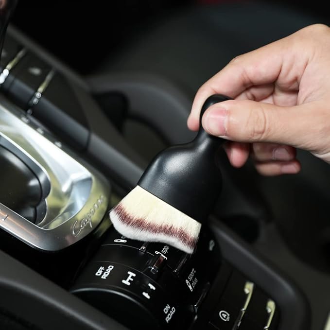 Car Interior Detailing Brush,Soft Bristle Cleaning Brush Car Detailing Brush Dusting Brush,Car Interior Cleaning Tool,Auto Detail Brush Car Dash Duster Brush (Tri-Color with Cap)