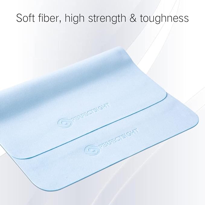 PERFECTSIGHT Microfiber Cleaning Cloth | Eyeglass Lens Cleaner [6 Pack, 5.7x6.7 Inch] Glasses, Phone, Camera, Computer Screen Cleaning | Safe for All Coated Lenses (Blue)