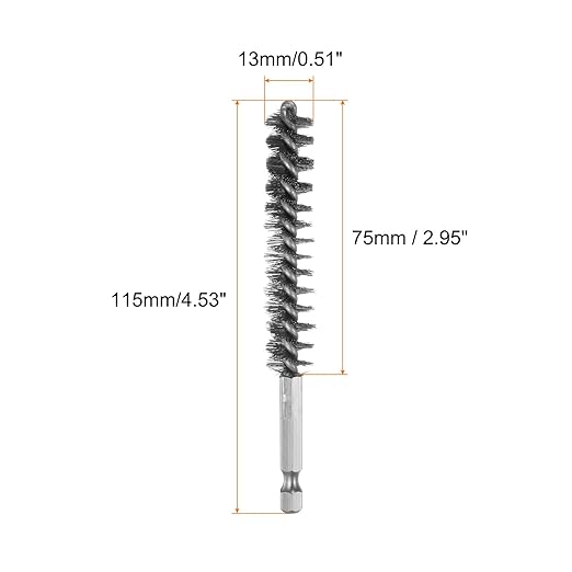 HARFINGTON 5Pcs Bore Brush Stainless Steel 13mm Dia Cleaning Twisted Wire Brush Tube Pipe Cleaner with Handle 1/4 Inch Hex Shank for Tubes, Ports, Bearings