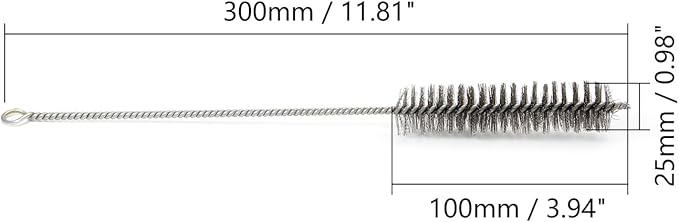 Utoolmart Bottle Cleaning Brush, Pipe Cleaning Brush, Spiral Power Tube Brush, Stainless Steel Wire Tube Brush Cleaning Tool, Tube Bottle Brush, 1 inch Diameter 12 inch Length, 2pcs
