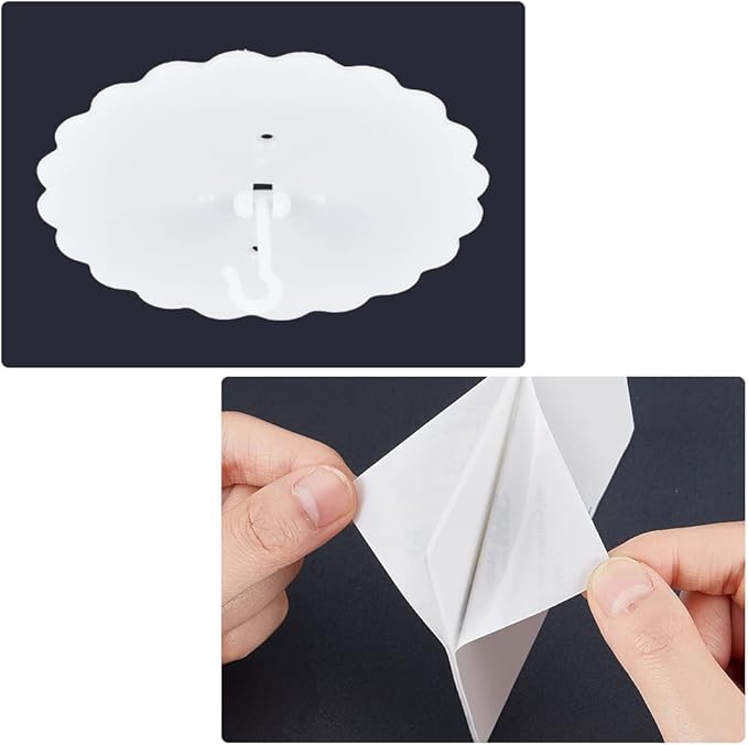 GORGECRAFT 2 Sets 18cm Mosquito Net Ceiling Hook Canopy Hooks Flower Shape Plastic Heavy Duty Wall Mounted Dome Bed Ceiling Hangers Easy Install Mosquito Net Nail-Free Hook with Stickers Screw Anchor