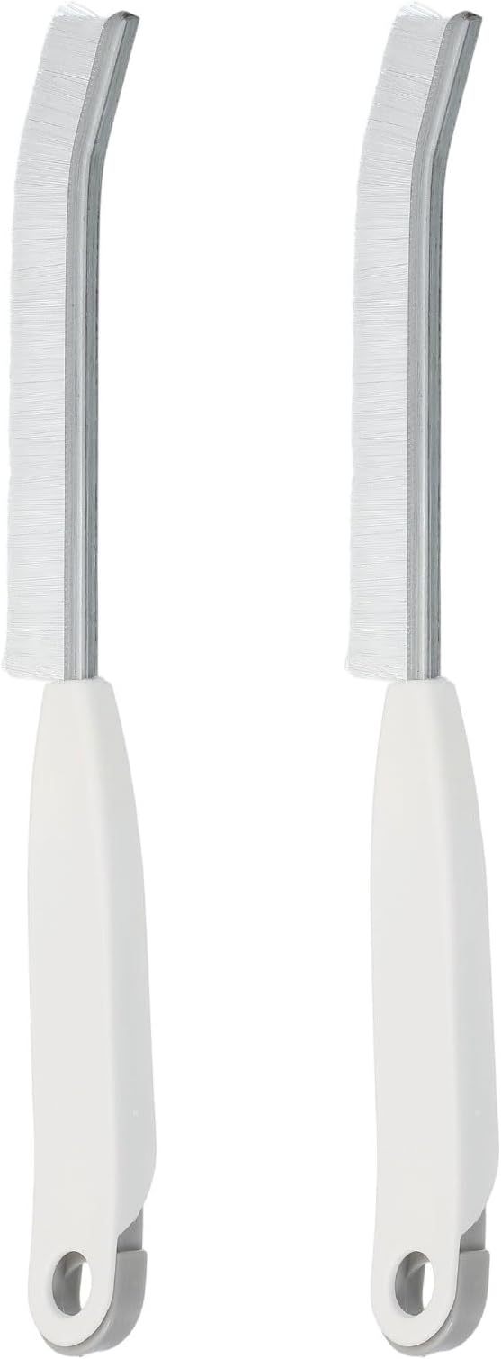uxcell 2PCS Crevice Cleaning Brush, Hard Bristle Gap Brush for Tidying Narrow Space, Deep Cleaning Supplies for Kitchen Sink, Toilet, Bathroom, Bathtub, Home, Window, White