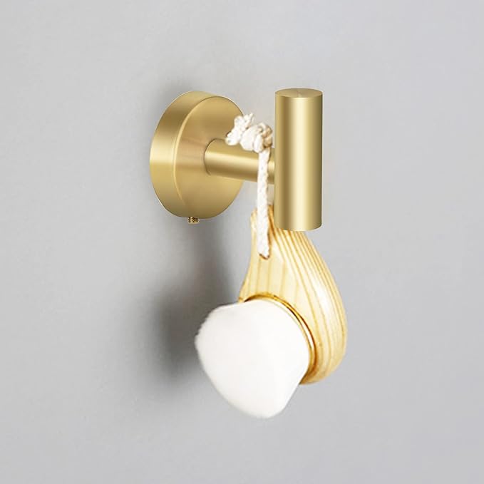 Towel Hooks, SUS 304 Stainless Steel Hooks, Heavy Duty Door Hanger Towel Robe Clothes Cabinet Closet Sponges Hook for Bathroom Kitchen Garage Gotel (Gold, 2 Pcs)