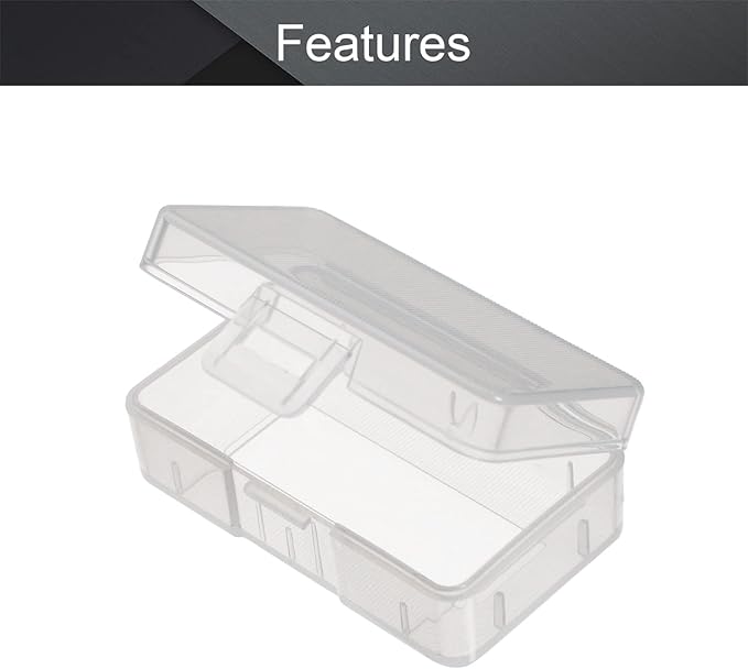 Fielect 5Pcs 9V Battery Storage Case, Battery Organizer for 9V Battery Multipurpose Battery Storage Box Holder Case Transparent for 9V Battery