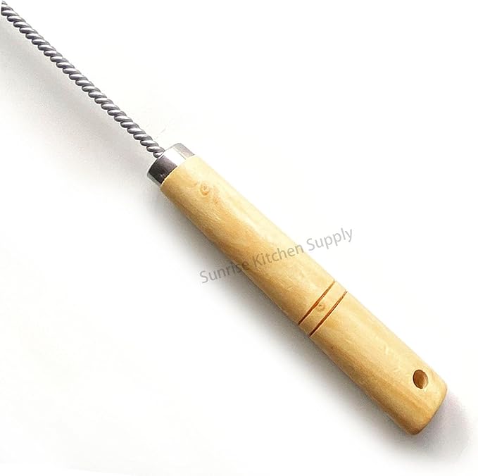 SUNRISE Fryer Brush with Long Handle (Brass, L Brush)