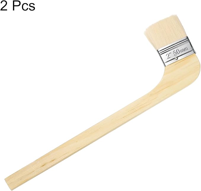 HARFINGTON Paint Brush 2Pcs 2" Brush Width Soft Wool Variety Angled Bend Brushes Radiator Paint Brush for Painting Furniture Walls Treatment, White