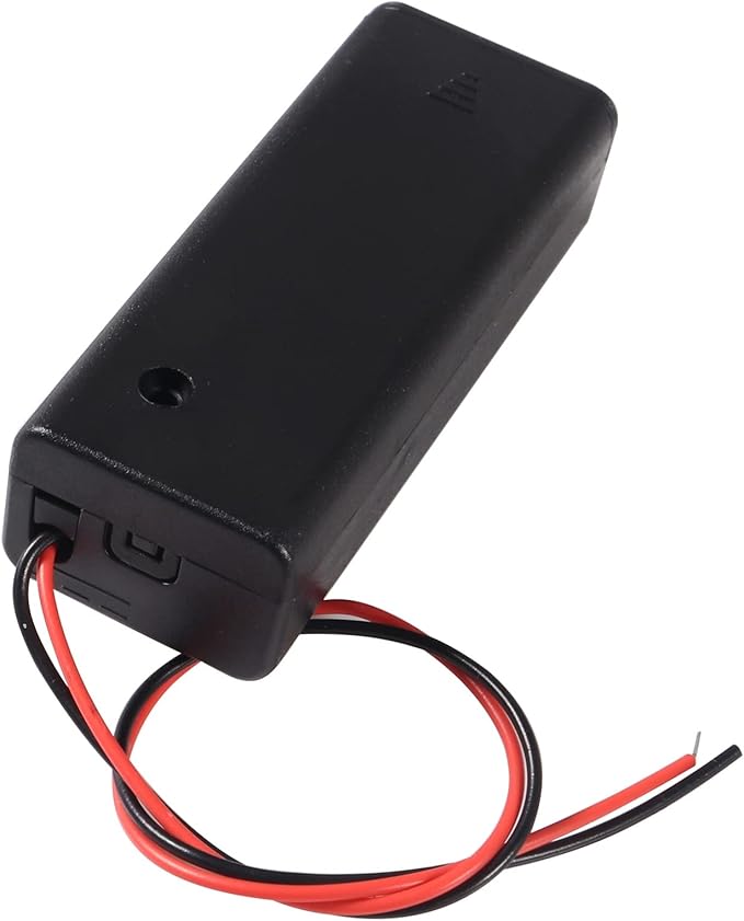 8Pcs 1 Slots 1.5V AA Battery Case Holder 1 x 1.5V AA Battery Spring Clip Storage Box with Wire and ON/Off Switch