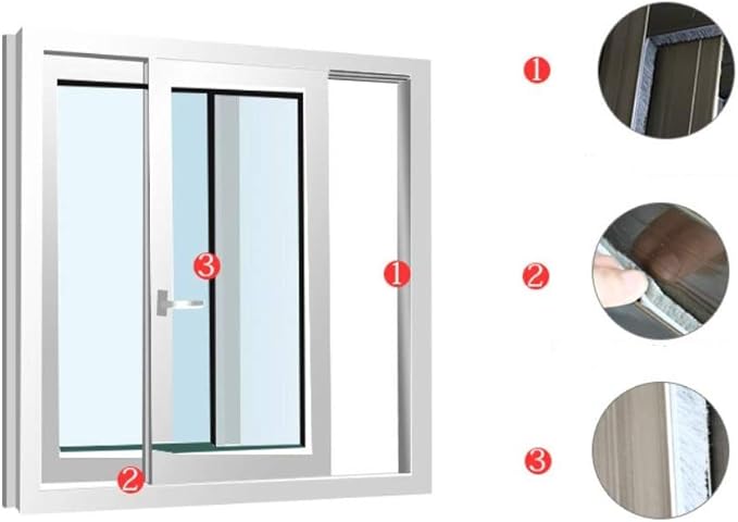 TORRAMI Fuzzy Brush Seal Weatherstripping for Window and Door 11/32 inch x 11/32 inch x 16 ft, Self-Adhesive Felt Insulation Sealing Strip Wind Dust Draft Insect Proof, White