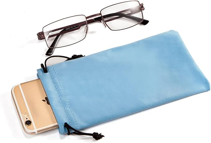 TRIUMPH VISION Soft Eyeglass Pouch 3 Pack - Pouch for glasses Microfiber Screen Cleaning Bag