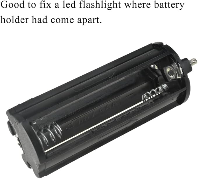 HAHIYO 3xAAA Cylindrical Battery Holder Black Adapter Tube Case Not Corrode Solid Good Contact Bear Battery Leakage Smooth Load for Flashlight Torch Led RC 2.15inch Length 3PCS Plastic