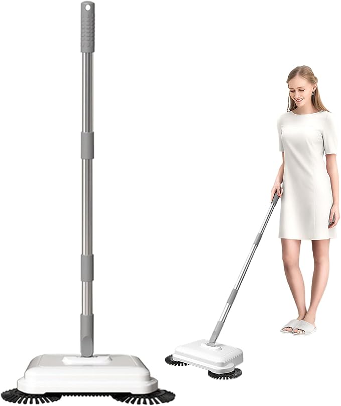 Floor Sweeper 2-in-1 360° Rotating Hand Push Sweeper High Efficient Carpet with Long Handle Hanging Manual Vacuum for Home Office