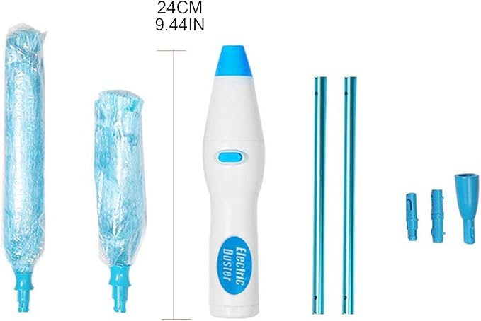 Multifunction Dust Collector Cleaning Brush Feather-Spin Duster Cleaning Tool for Home Office Battery-Driven Electric Dust Collector Multifunction Rotary- Cordless Cleaning Brush with Rod