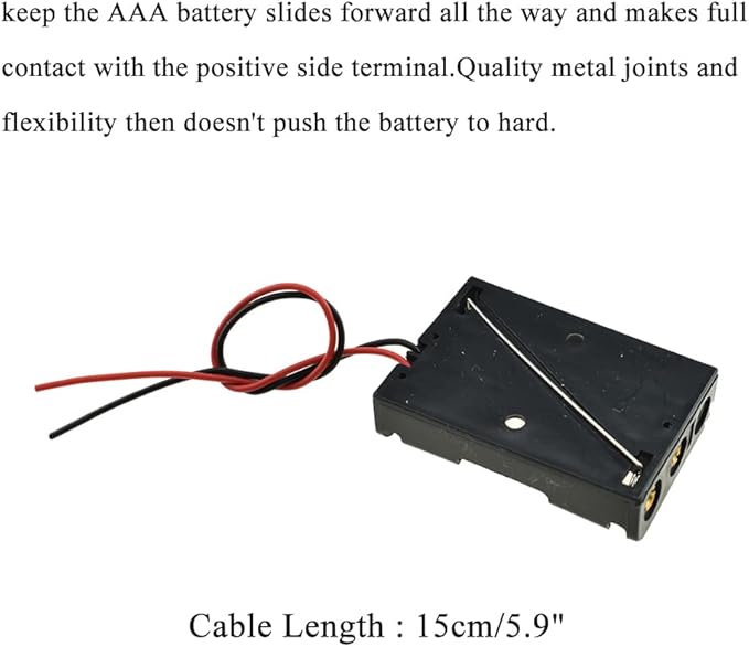 HAHIYO 4.5V AAA Battery Holder Bundle Series with Wire Sturdy Clapm Flexible Springs Contact Build-in Harnesses Batteries Black Case Easy Install 8 Pieces for Wall Clocks Ham Radio Kids Toys