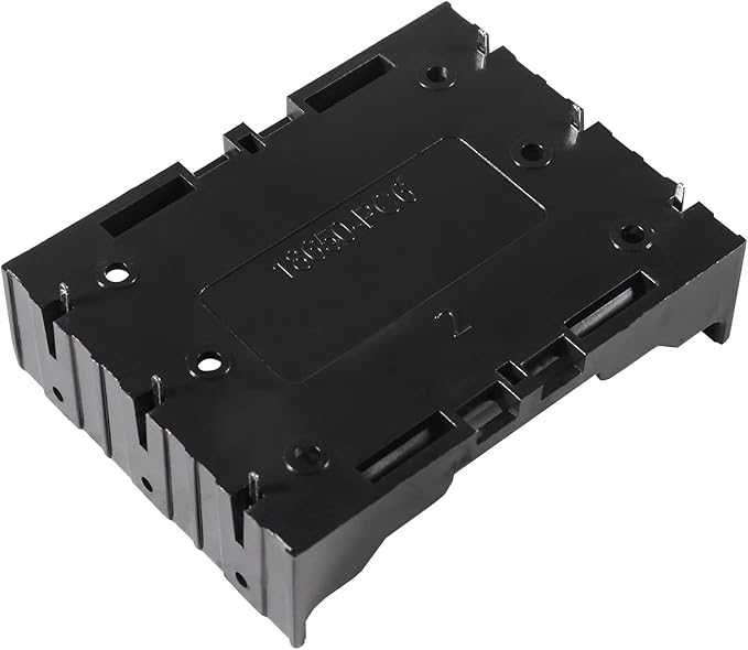 6pcs 18650 Battery Case Holder 3 Slots X 3.7V 18650 Battery Storage Box, in Parallel Black Plastic Batteries Clip Box with Pin for DIY Parallel or Series Circuit PCB Projects