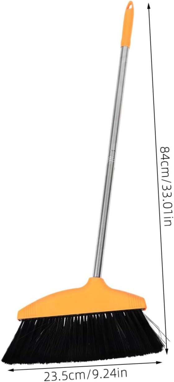 Amosfun Soft Bristle Broom with Long Handle Heavy Duty Indoor and Outdoor Sweeping Broom for Home Cleaning Non-Stick for Kitchen and Garage