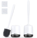 Lefree 2 Pack Silicone Toilet Bowl Brush and Holder Set with Ventilated Holder, Floor Standing & Wall Mounted Toilet Scrubber