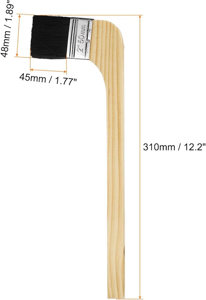 HARFINGTON Paint Brush 3Pcs 2" Brush Width Reusable Variety Angled Bend Brushes Radiator Paint for All Latex Oil Painting Furniture Walls Treatment, Black