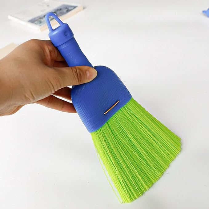 Poly Fiber Mini Broom Whisk Handheld Brush Head with Hang Hole for Outdoor Car Porch Debris Dust Dirt Driveways Sidewalks (2)