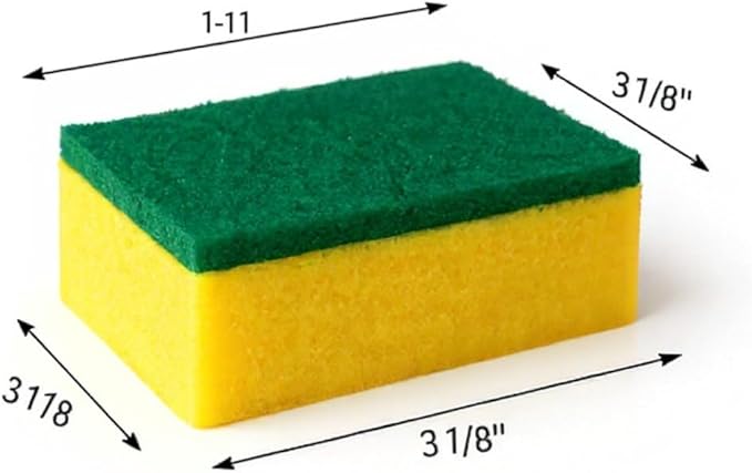 Kitchen Sponges 10-Pack Heavy Duty Dual Sided Dish Scrubber Sponges, Sponges for Cleaning Pots Pans & Non Stick Cookware, Durable Stink Free Household Kitchen Cleaning Supplies & Scrub Sponges.