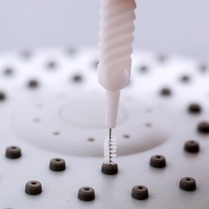 30pcs Shower Nozzle Cleaning Brush Anti-Clogging for Shower Head Cleaning Brush for Pore Gap Clean with Nylon Bristle Non-Slip Handle by Alnorte