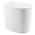 iDesign Slim Plastic Bathroom Trash Can, Small Garbage Bin for Bedroom, Office, Desk, Dorm, White