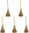 5Pcs Witch Broom, Miniature Broom Props Artificial Mini Broom Fairy Hopuse, Mini Straw Broom Fairy Micro Landscape Decoration Witch Broom Sweeping