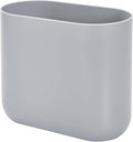iDesign Small Slim Plastic Bathroom Trash Can, Garbage Can for Bedroom, Office, Desk, Dorm, Gray