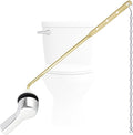 Hygie Rinse Metal Toilet Handle Lever Flush Replacement, Universal Front Mount Toilet Handle Compatible with TOTO/Glacier Bay/Gerber, with Stainless Steel Flapper Chains, Toilet Repair Kit, Chrome