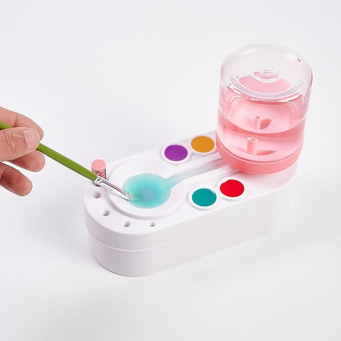 2025 Upgraded Paint Brush Cleaner Brush Rinser Water Circulation(Pre Assembled), Watercolor/Oil and Water-Based Paint Brush Cleaner Tool, Gift for Adults Artist Beginners