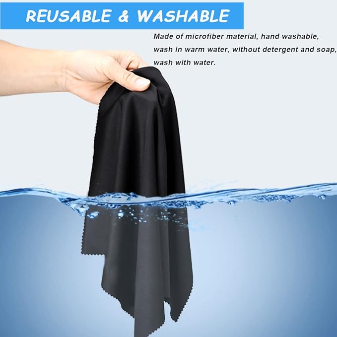 Microfiber Cleaning Cloths (6"x7") 20 Pack in Individual Vinyl Pouch, CKANDAY Glasses Cleaning Cloth for Eyeglasses Phone Screens Electronics Camera Lens Delicate Surface, Large Lint Free Fiber,Blue