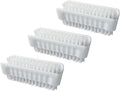 LOLA Classic Hand & Nail Brush, 2 Sided - 3 Pack, Soft & Stiff, Long-Lasting, Comfortable No-Slip Grip, Cleans Hands & Fingernails, White