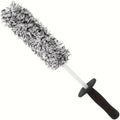 Soft Wheel Cleaning Brush, Metal-Free Wheel Mop Safe for Car Rims (Round/Black)