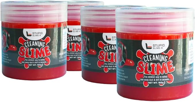STUPID Technologies Slime-X (New) – Re-Engineered Car Cleaning Gel 15-Pack (2400g) – Value Pack- Retail POP Display Included – Lifts Dust, Crumbs & Debris – Great for Cars, Keyboards & More