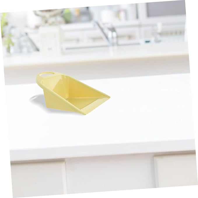 Veemoon 2pcs Small Handheld Dustpan Set with Handle, Lime Yellow Tabletop Dust Collector for Office and Home Cleaning, Reusable Portable Desk Trash Shovel