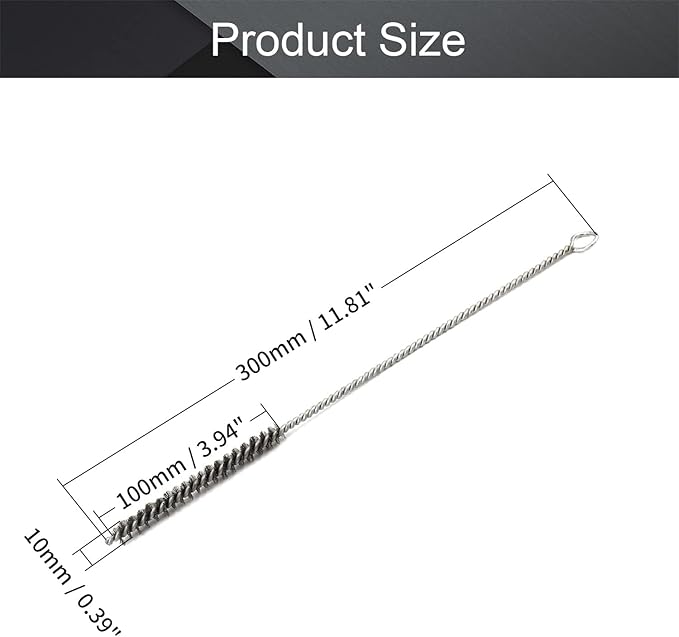 Utoolmart Stainless Steel Wire Cleaning Brush, Spiral Power Tube Brush, 0.4-inch Diameter 12-inch Length, 5pcs