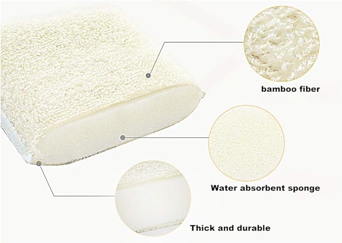 Natural Bamboo Sponges Kitchen Cleaning Sponges Reusable Dish Washing Sponges Super Absorbent 10 Packs