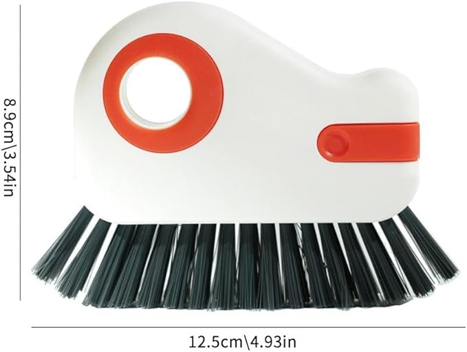 2 in 1 Groove Cleaning Brush, Window Track Cleaning Tools, Multifunction Window Track Cleaner with Hard Bristle and Hidden Scraper, Crevice Brush for Sliding Door Track,for Window Tracks (Orange 1pc)