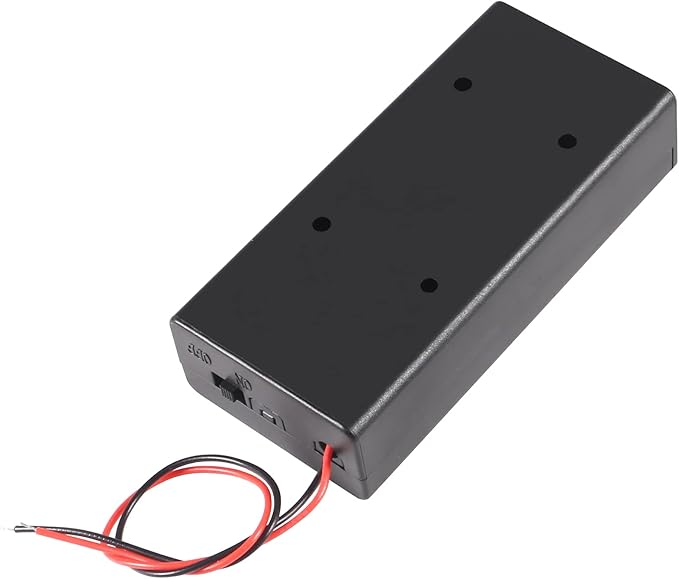 2pcs 18650 Battery Storage Case 2 Slots x 3.7V for 2x18650 Batteries Holder Box Container with ON/Off Switch (2 Slots with Switch Cover)