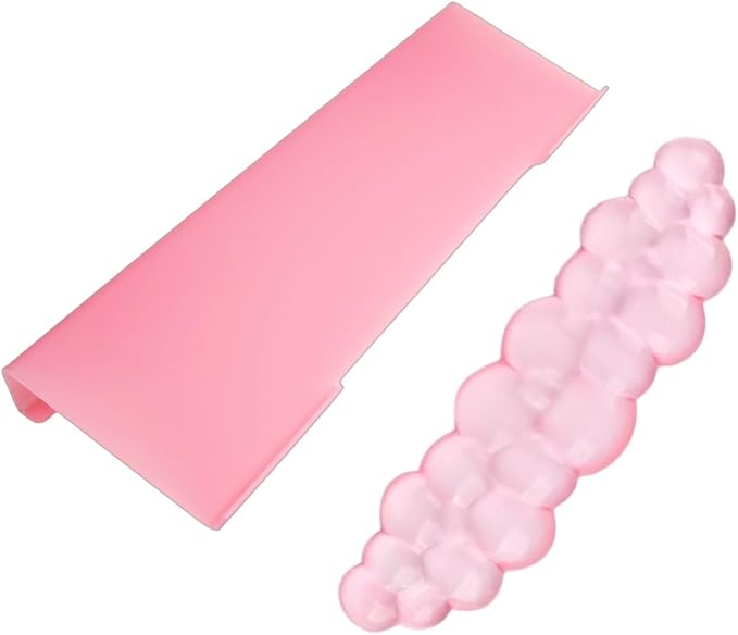 Ergonomic Cloud Gel Wrist Rest&Computer Keyboard Stand, Massage Wrist Rest Support for Keyboard Set, Easy Typing Working Acrylic Clear Stand for Office Home