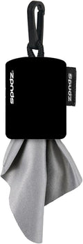 SPUDZ Ultra Microfiber Lens Cleaner – Closable Pouch, Clip-On, Washable – for Optics, Scopes, Glasses | Black, 6 x 6 Inch (2-Pack)