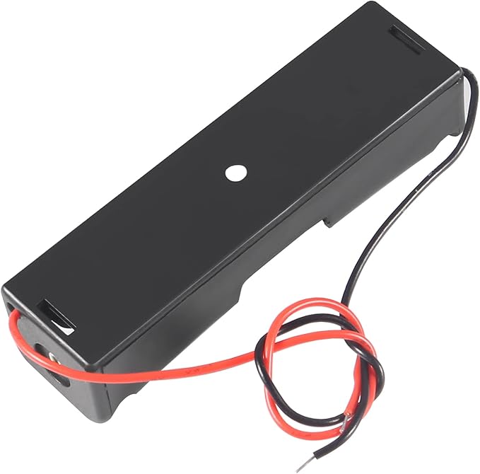 10pcs 18650 Battery Clip 1 Slots 3.7V Plastic 18650 Battery Storage Box Case with Black and Red Wire Leads for 18650 Battery with Connect Lead