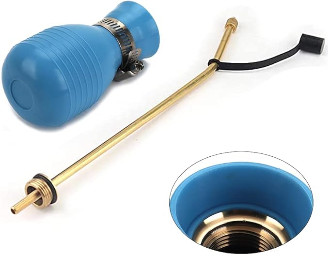 Powder Duster, Large Diatomaceous Earth Bulb Duster Applicator with Long Copper Tube Garden Puffer Duster for Multi Purpose Indoor and Outdoor Use (Blue)