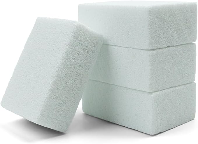 Non Scratch Grillstone Magic Blackstone Block Cleaner Clean Brick Stone Scraper for Removing Stains，Pool, Baking Steel,Oven, Flat Top Cookers, Utensils, Toilet, Hard Skin Callus Remover, 4 pack, White