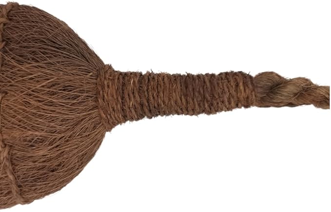 Palm Fiber Handheld Small Broom, Natural Bristle, Handmade Mini Fireplace Broom Brush