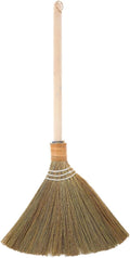 SAFIGLE Handwoven Miscanthus Straw Broom Soft Bristle Indoor Sweeper Removable Design for Living Room Bedroom Kitchen Cleaning