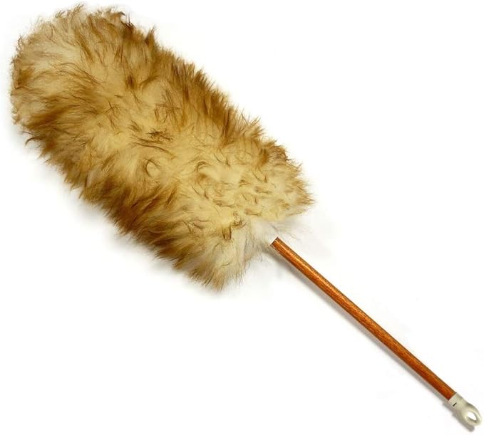 (New) Alta Dusting Products 23" Premium Australian Lambs Wool Duster with Stained Wooden Handle and White Molded Hook