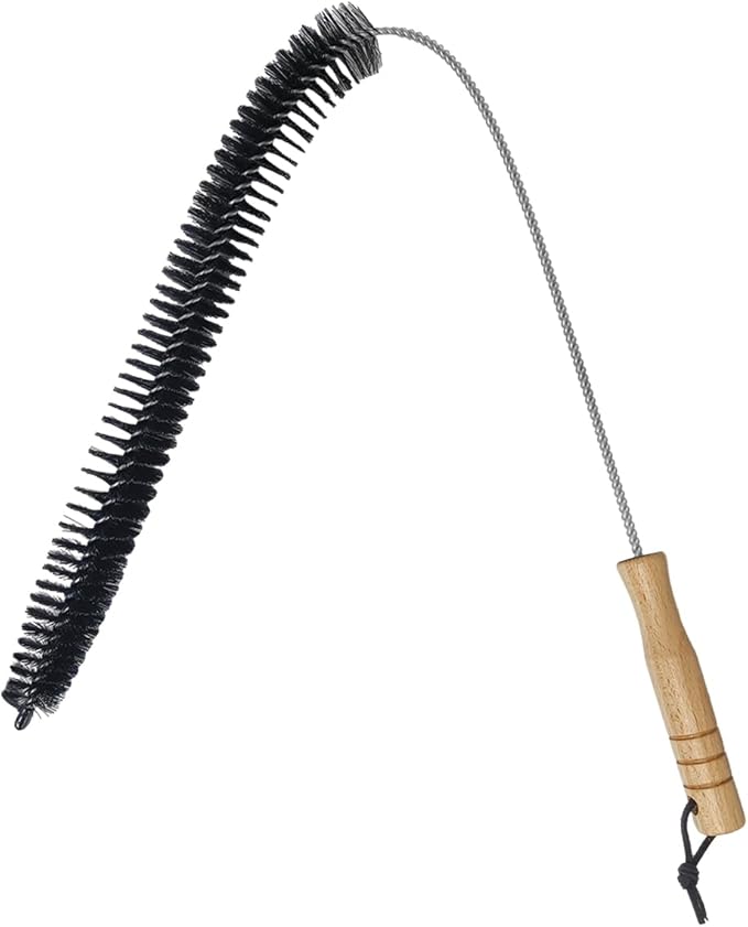 Radiator Cleaner Brush, 30 Inches Flexible Radiator Duster Cleaning Brush with Wood Handle, Radiator Coil Cleaning Brush Vent Cleaner for Vehicle Refrigerator Dryer (Half Bristle)