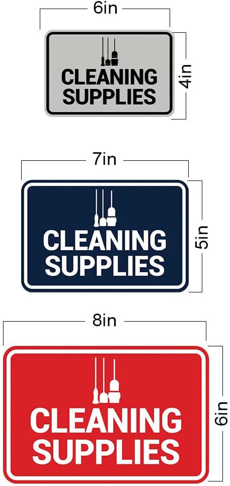 Signs ByLITA Classic Framed Cleaning Supplies Sign (Black) - Large 2 Pack